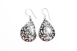 Silver Lace Teardrop Earrings