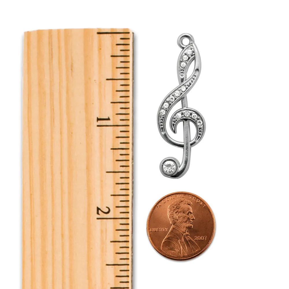 Silver Love Musical Note Charm Toggle Bracelet