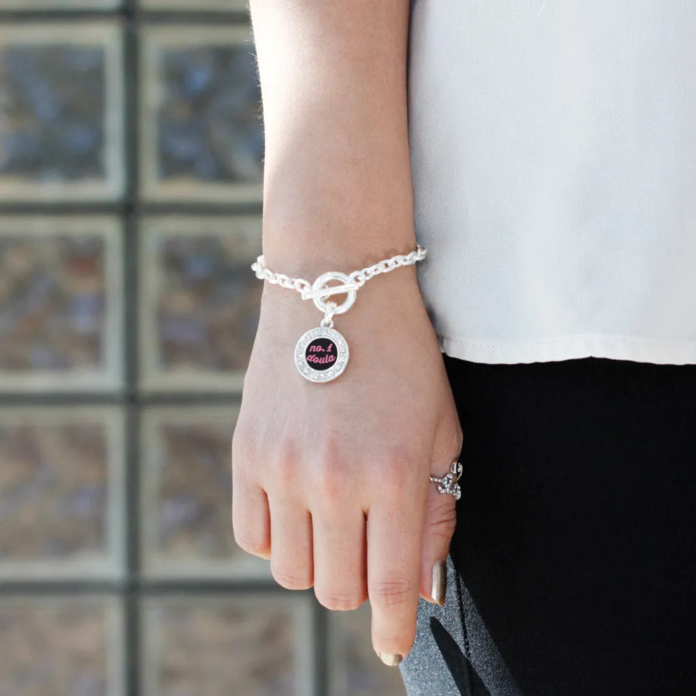 Silver No.1 Doula Circle Charm Toggle Bracelet