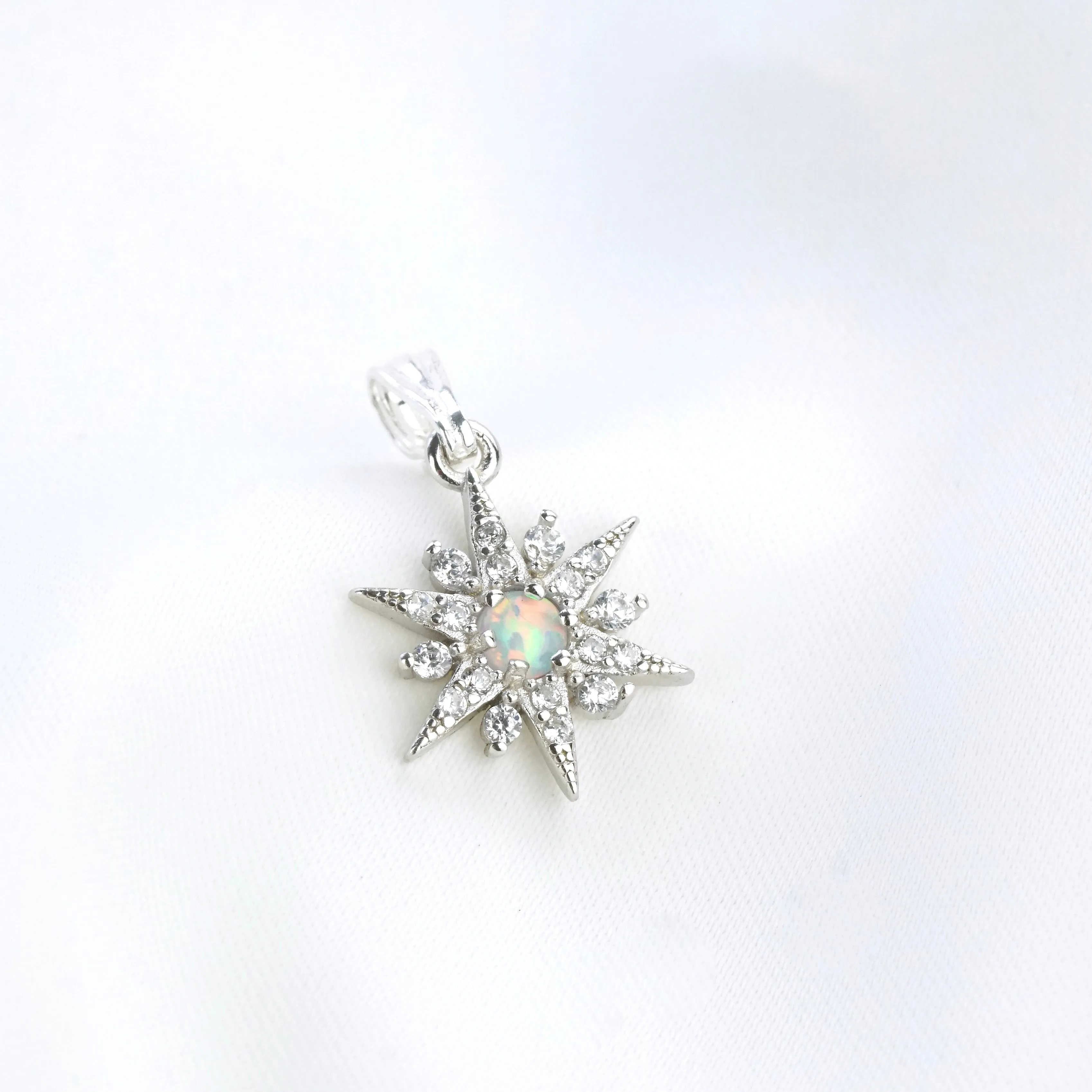 Silver Opal North Star Necklace