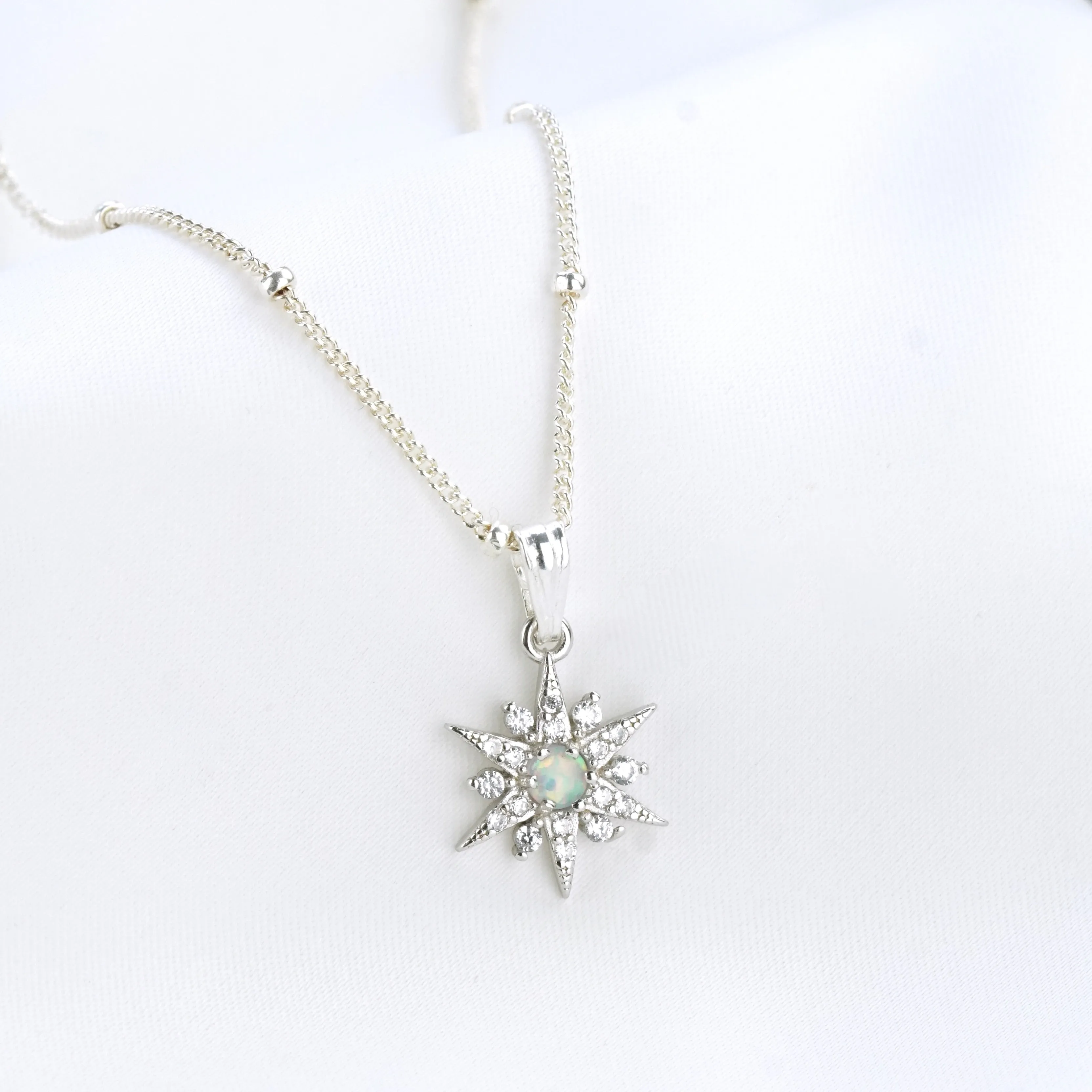 Silver Opal North Star Necklace
