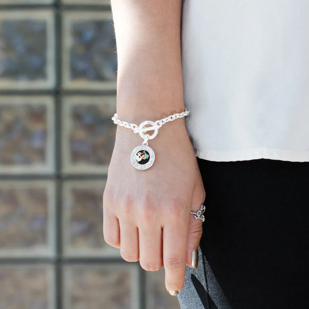 Silver Stork Brings A Boy Circle Charm Toggle Bracelet