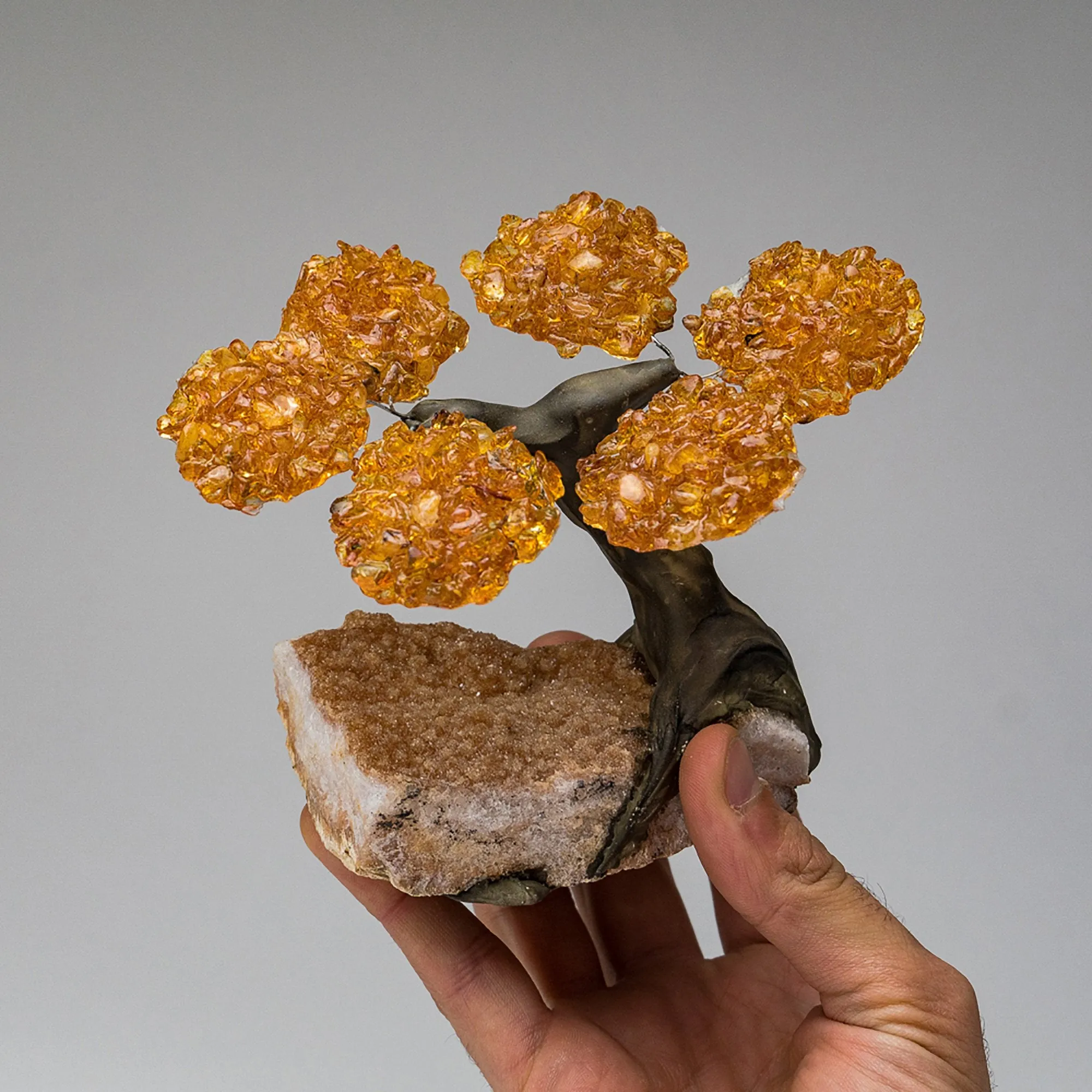 Small Citrine Clustered Gemstone Tree on Citrine Matrix (The Money Tree)