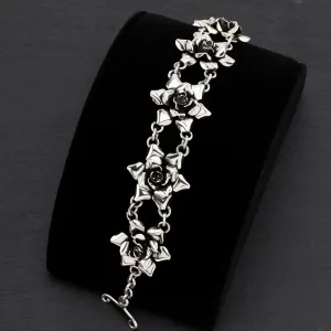 Sterling Silver Rose Bracelet