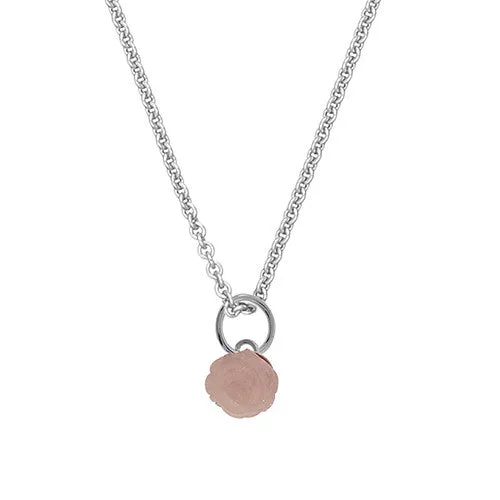 Sterling Silver Small Gemstone Rose Pendant