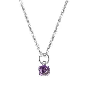 Sterling Silver Small Gemstone Rose Pendant