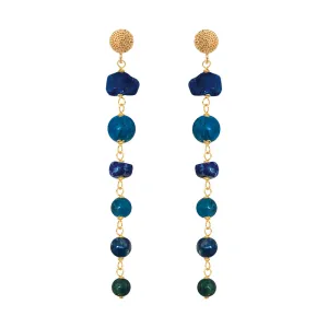 Talia Stud Earrings Kyanite, Lapis & Apatite