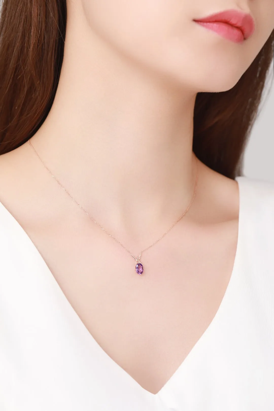 THIALH - Nature - Astra Amethyst 18K Rose Gold plated Necklace
