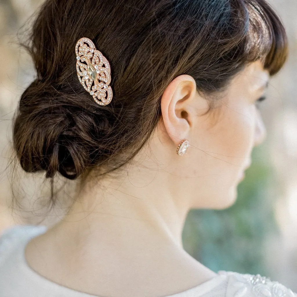 Valencia, Rose Gold Art-Deco Comb