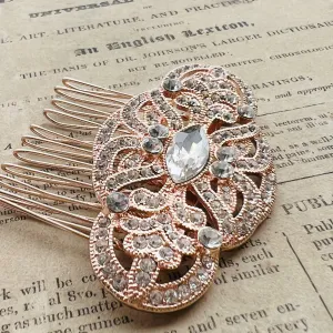 Valencia, Rose Gold Art-Deco Comb