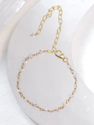 Vannucci Herkimer Diamond Bracelet | Gold Filled