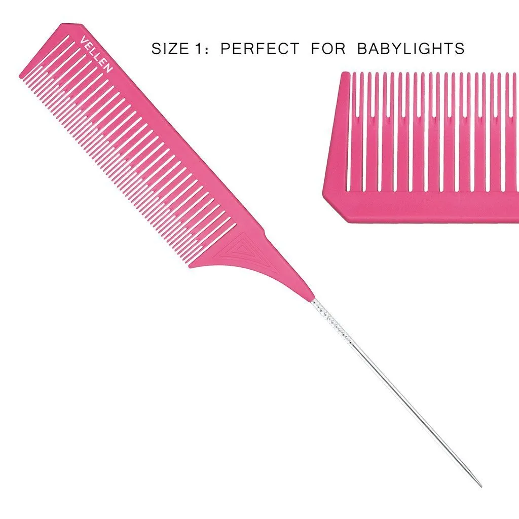 Vellen Hair Pemium Tail Comb Set Pink Trio**