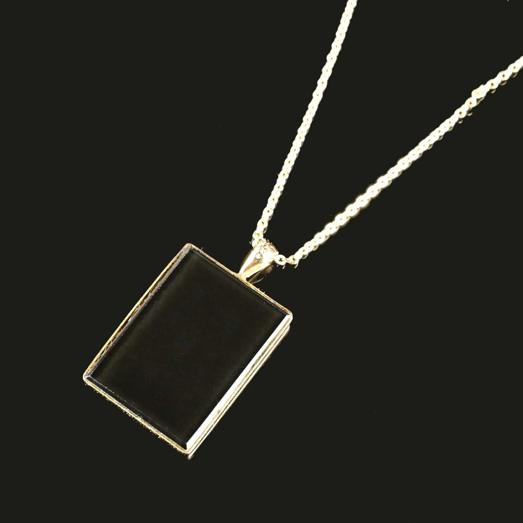 Vintage Bird Onyx Micro Mosaic Pendant in 14K Gold