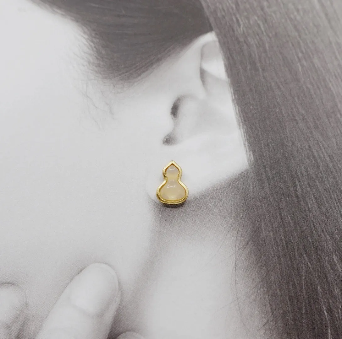 White Gourd Stud Earrings