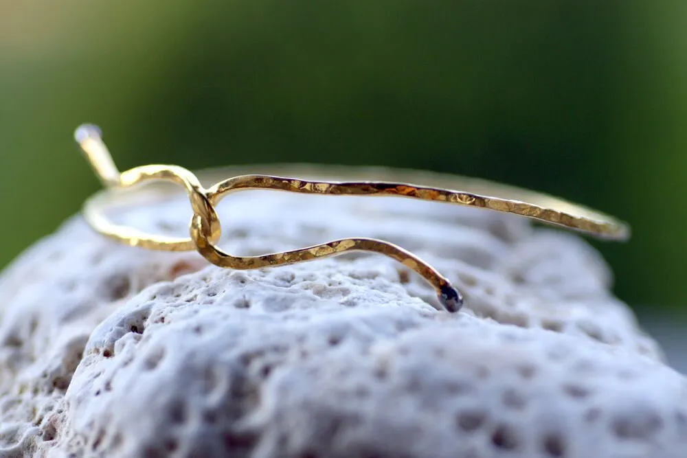 Yellow gold plated Sterling Silver wire bangle