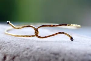 Yellow gold plated Sterling Silver wire bangle